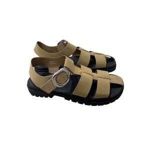 ASOS DESIGN Monarch Wide Fit Chunky Fisherman Sandals Taupe Suedette Festival 10